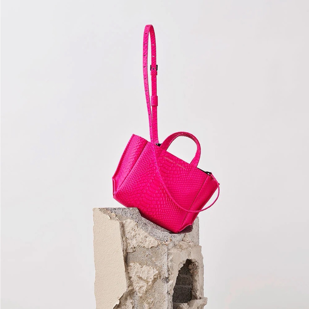 ✨ Ampersand As Apostrophe Micro-Tote – Neon Pink Python – NEW w/ Tags ✨